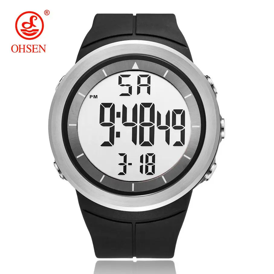 Digital Watches for Men Black 50M Diving Tactical Wristwatch Big Dial Waterproof Electronic Led Military Clocks Alarm Stopwatch