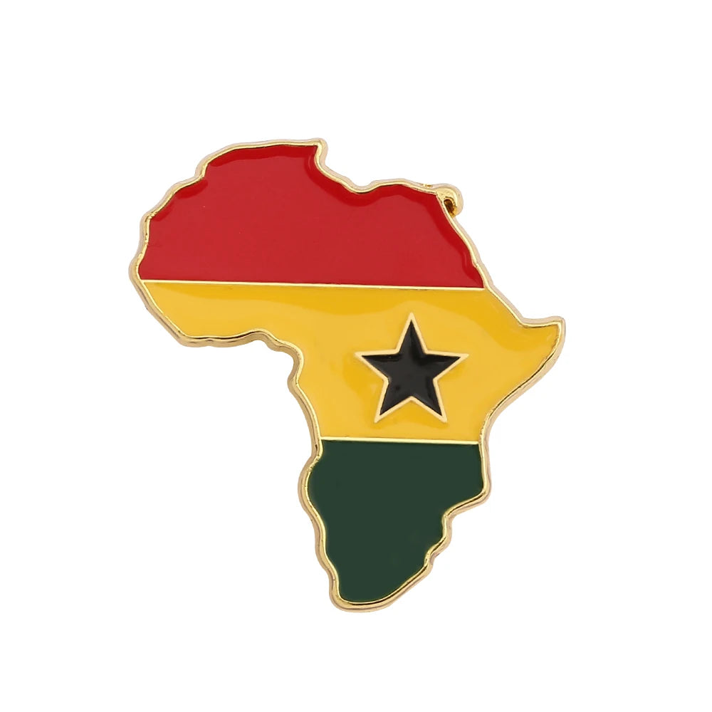 Hip-hop Africa Map Enamel Pins Brooches Ethnic Jewelry Ghana Congo Sudan Somalia Uganda Zimbabwe Zambia Liberia Map Brooch