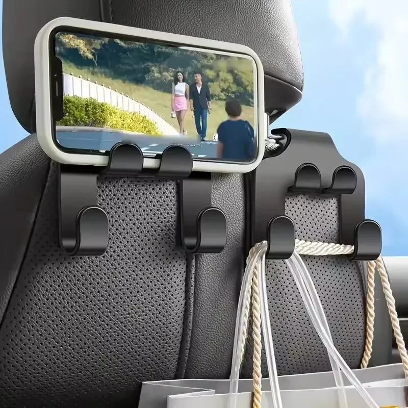 Car Back Seat Hook Hanging Storage Mobile Phone Holder Stand Lazy Rear Seat Headrest Bracket For iPhone Samsung Xiaomi AllPhones