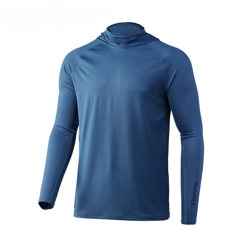 Hoodie Fishing Shirts Long Sleeve Quick Dry Sweatshirt Summer Dresses Breathable Jersey UV Fishing Clothing Face Mask