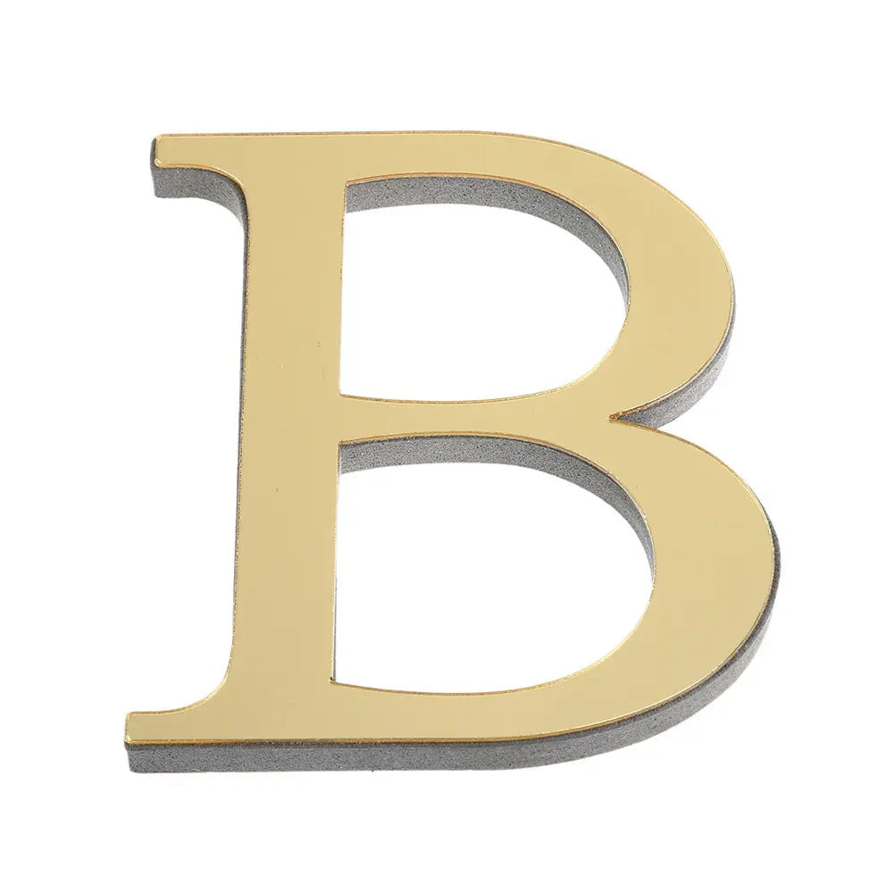 10CM 26 English Letters Wall Sticker 3D Mirror Acrylic Gold Wall Sticker Decals Self-Adhesive Home Party Decor Wall Art Mural