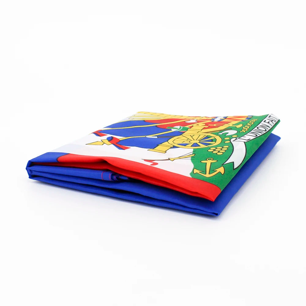 Free shipping  Haiti Flag 90x150cm 100% blue red Polyester 2 Sides Printed National Flag Haiti Sports