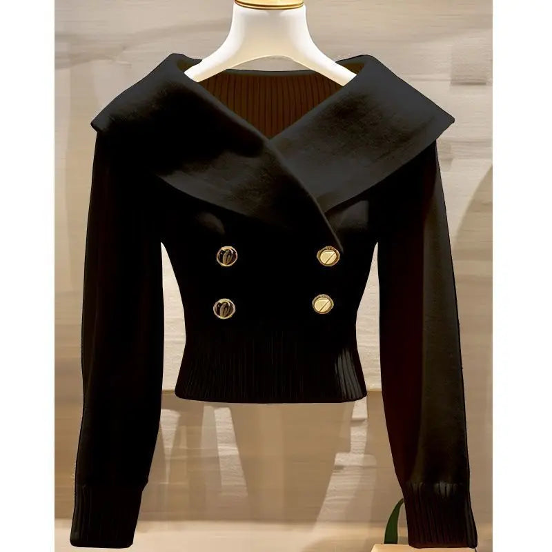 Sweater Women's 2025 New Fashion Autumn Long-Sleeved Temperament Casual Knitwear Female Pullovers Sweater