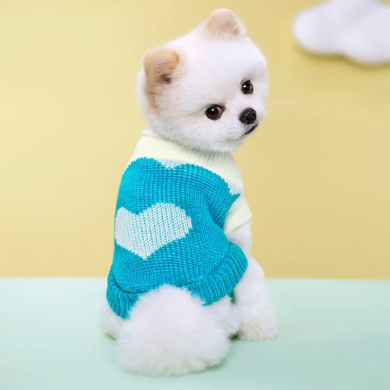 Dog Knitted Sweater S-2XL Autumn Winter For Small Dog Cat Soft Cozy Warm Clothes Chihuahua Schnauzer Pet Turtleneck Costume