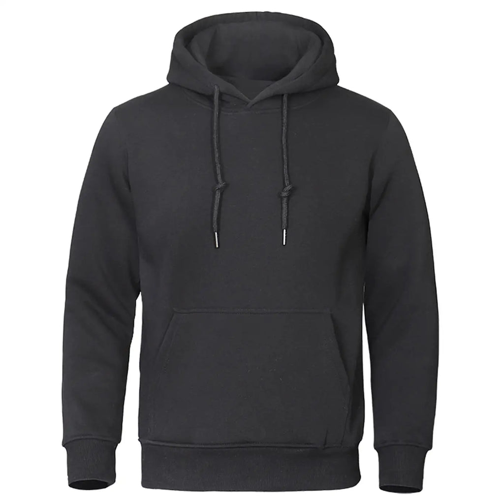 Hoodie Men Solid Warm Fleece Hoody Oversize Hooded Sweatshirt Autumn Casual Fashion Pocket Clothes Comfort and Simplicity Tops