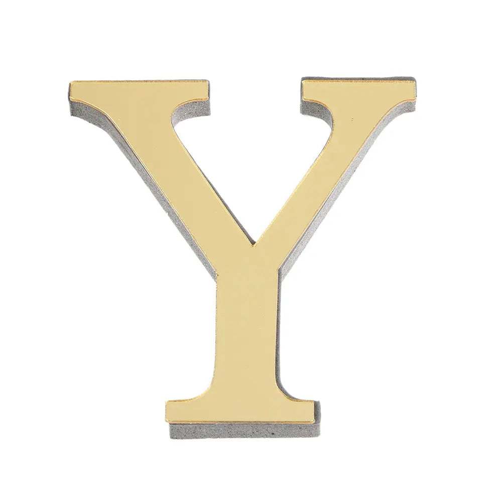 10CM 26 English Letters Wall Sticker 3D Mirror Acrylic Gold Wall Sticker Decals Self-Adhesive Home Party Decor Wall Art Mural