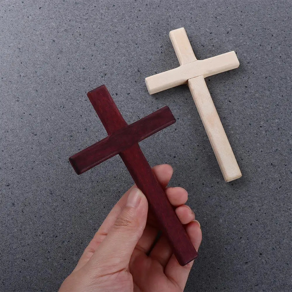 1PC Creative Christian Wooden Cross 12cm Hanging Wall Large Long Crucifix Two Color for Home Decoration