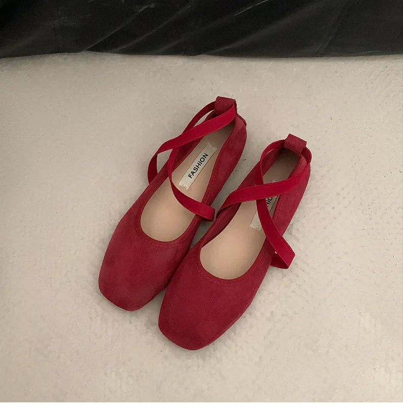 Flat Shoes for Women Summer New Pink Ballet Shallow Mouth Flats Sole Single Shoe Womens Soft Soled Mary Jane Shoes Pumps Zapatos