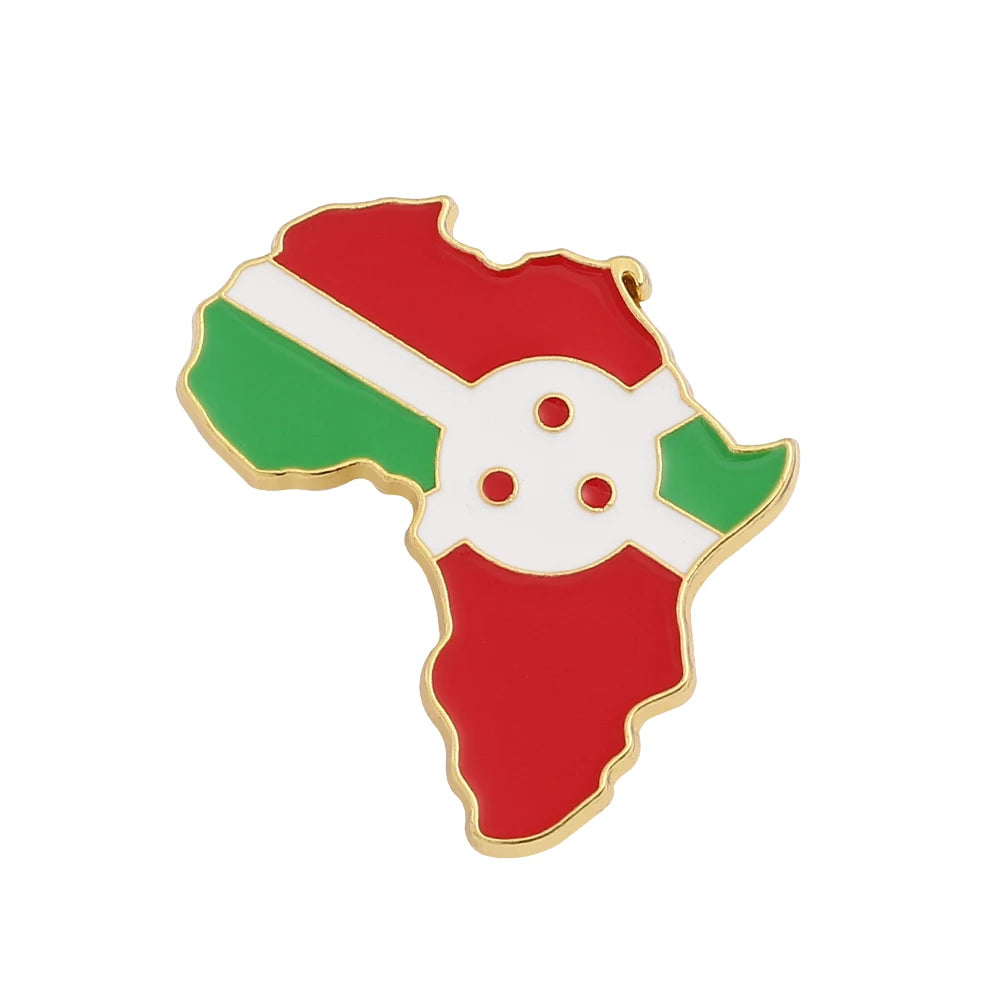 Hip-hop Africa Map Enamel Pins Brooches Ethnic Jewelry Ghana Congo Sudan Somalia Uganda Zimbabwe Zambia Liberia Map Brooch
