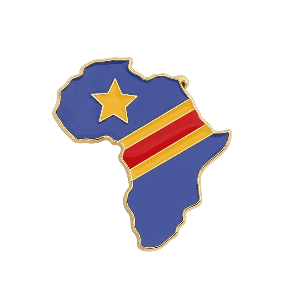 Hip-hop Africa Map Enamel Pins Brooches Ethnic Jewelry Ghana Congo Sudan Somalia Uganda Zimbabwe Zambia Liberia Map Brooch