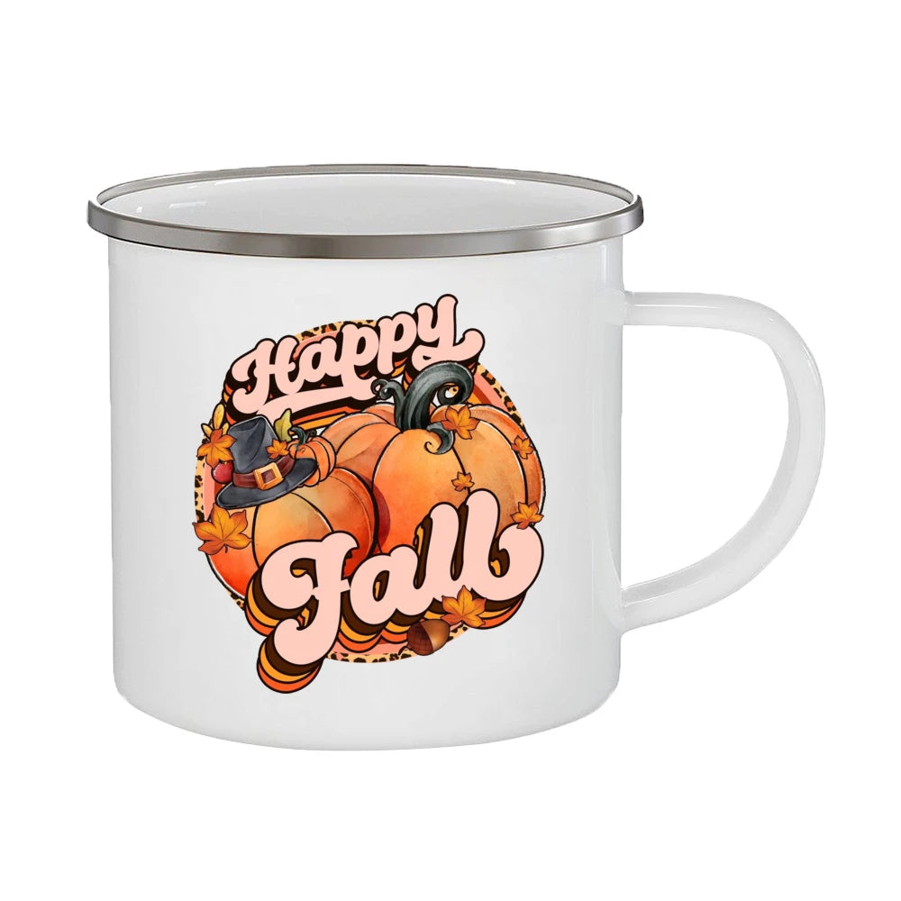 Just A Girl Who Loves Fall Mug Hello Autumn Mugs Pumpkin Spice Latte Enamel Coffee Cup Autumn Gifts Ideas