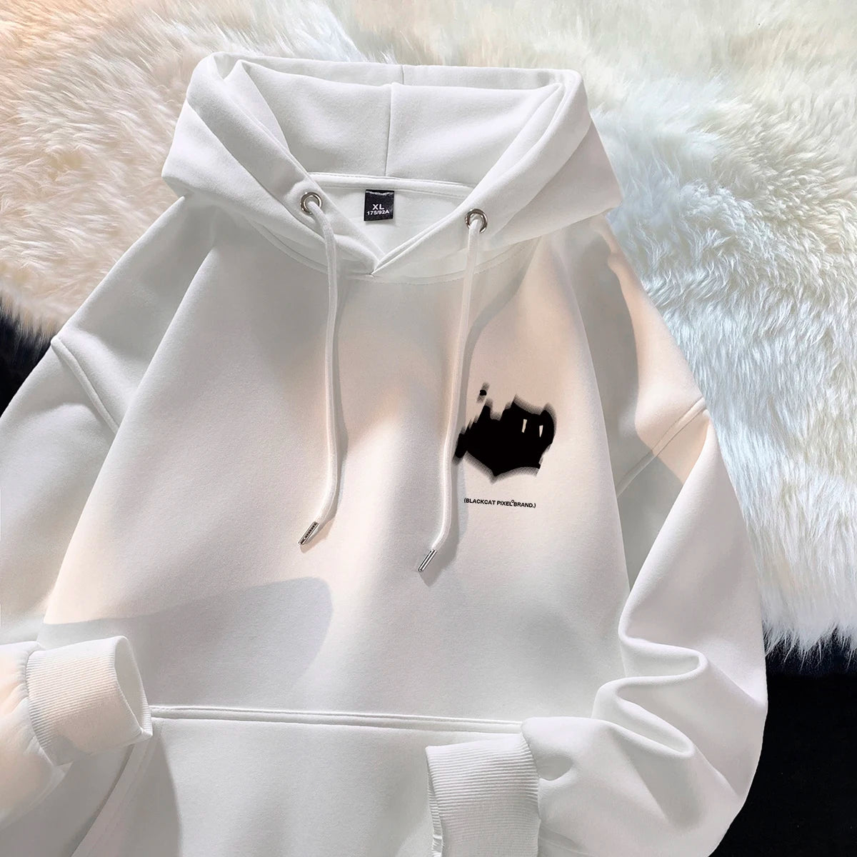 Hoodie men's trendy brand versatile Hong Kong style high street American printed top autumn and winter coat