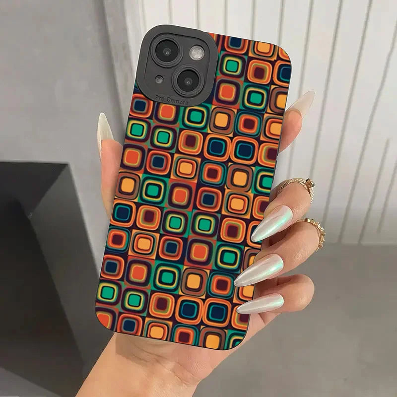Bohemian Style Patterned TPU Phone Case For iPhone 16 15 14 12 11 13 Pro 15Pro 14Pro Max Mini X XS XR Max SE2 7 8 Plus Cover