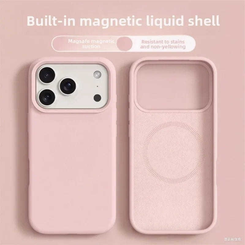 Original Magnetic Phone Case For iPhone 17 16 Pro Max Air Liquid Silicone Cases For iPhone17 16 Pro Max 17Pro Soft Bumper Cover