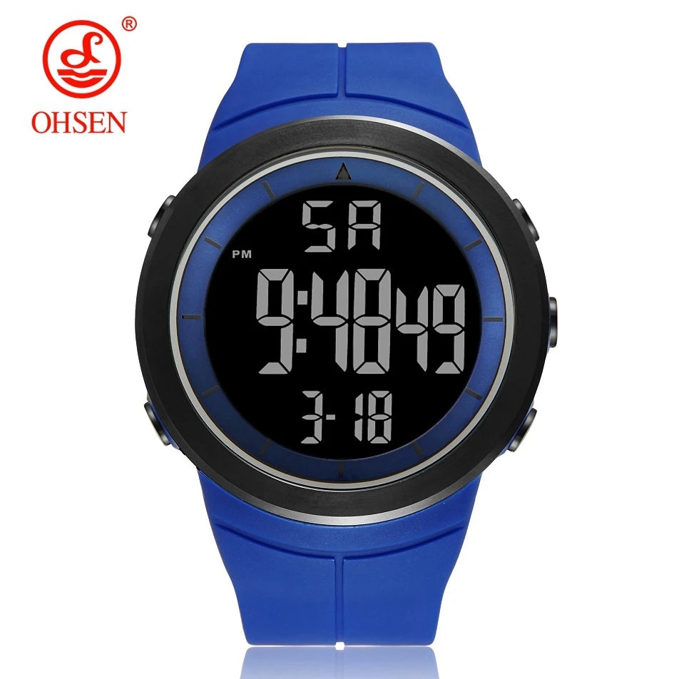 Digital Watches for Men Black 50M Diving Tactical Wristwatch Big Dial Waterproof Electronic Led Military Clocks Alarm Stopwatch