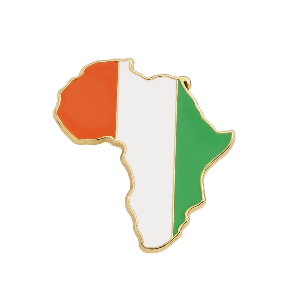 Hip-hop Africa Map Enamel Pins Brooches Ethnic Jewelry Ghana Congo Sudan Somalia Uganda Zimbabwe Zambia Liberia Map Brooch