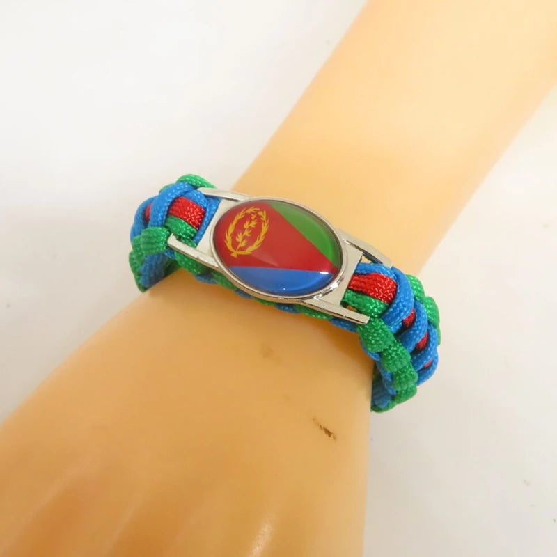 Love Eritrea Flag Bracelet Handmade Charm Bracelets & Bangles For Women And Men Jewelry Freindship Lovers Gift