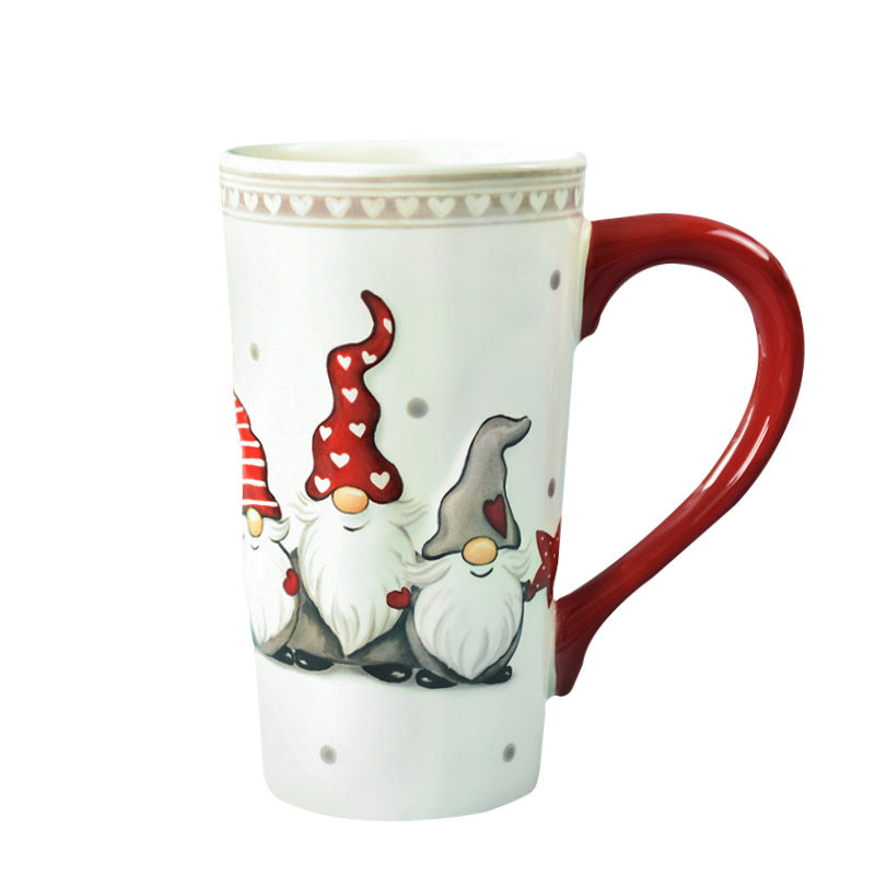 Christmas Theme Ceramic Mug Handmade Painted Santa Claus