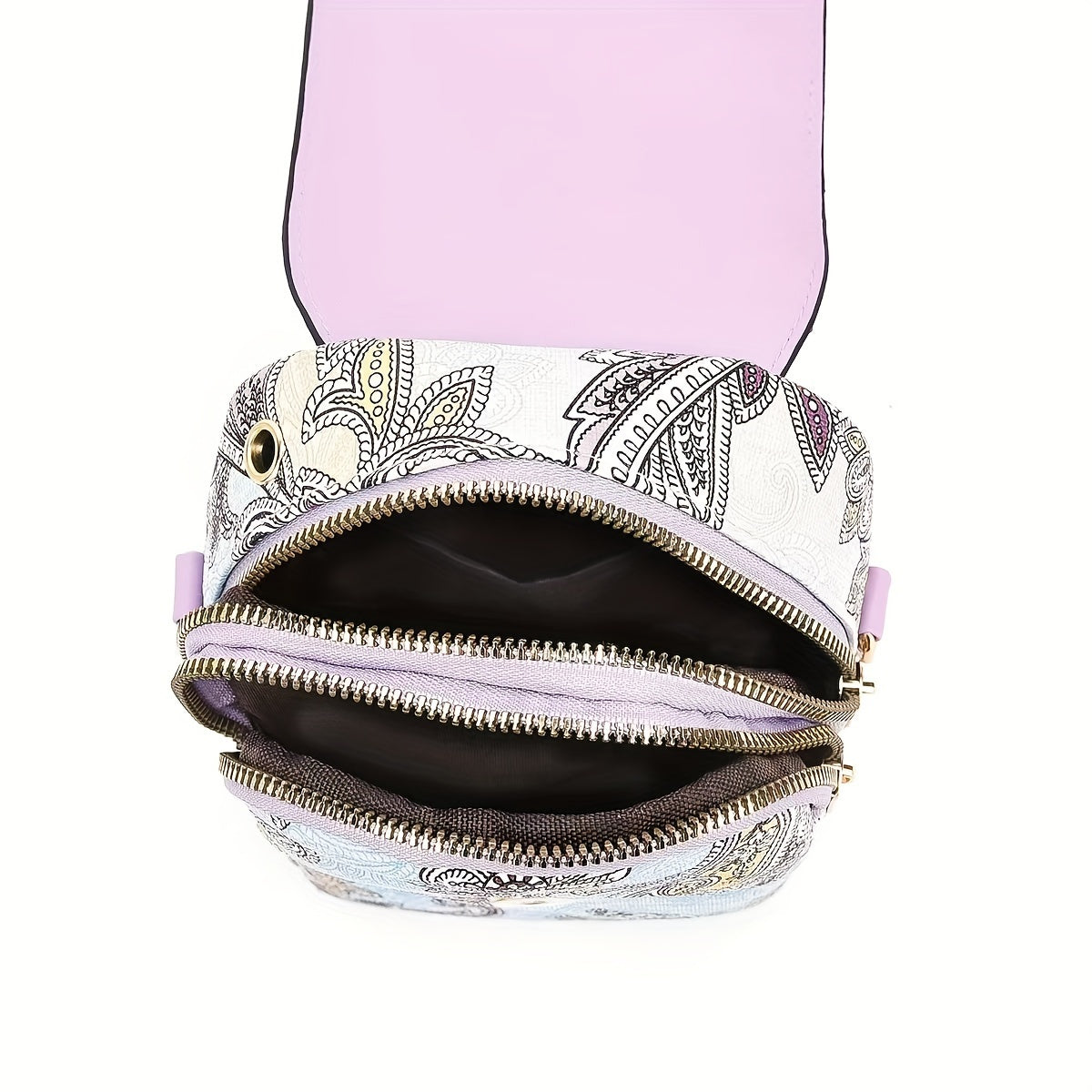 2024 New High-end Light Luxury Print Mini Single Shoulder Crossbody Bag - Small Multi-layer Mobile Phone Bag for Women - Versatile Practical Color