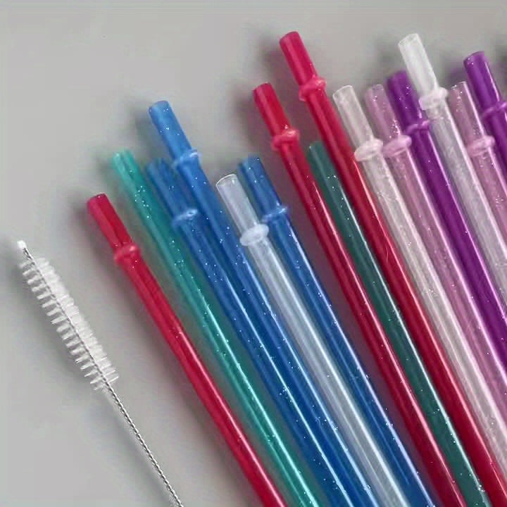 [Reusable Straw Kit] 12pcs Reusable Straw Kit - Durable PPSU Replacement Straws for 20oz-40oz Sports Water Bottles | Compatible with Popular Tumblers, Easy to Clean with Included Brush Cleaner, Perfect for Valentine's Day & I