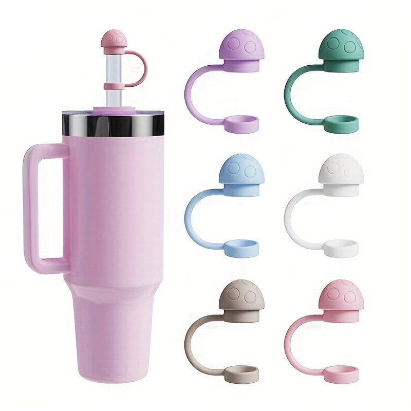 6pcs Silicone Straw Caps for 30/40oz Tumblers and Thermos, Food-Grade Silicone Material, Dustproof & Easy to Clean