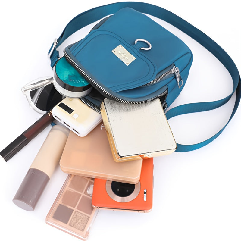 Lingzi Kangaroo Unisex Square Crossbody Bag - Adjustable Strap, Golden-Tone Hardware & Kangaroo Logo, Navy/Red/Black Casual Handbag for Men & Women, Compact Shoulder Purse for Phone, Wallet, Keys (Zipper Direction Varies)