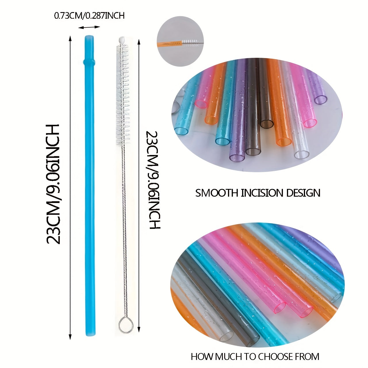 [Reusable Straw Kit] 12pcs Reusable Straw Kit - Durable PPSU Replacement Straws for 20oz-40oz Sports Water Bottles | Compatible with Popular Tumblers, Easy to Clean with Included Brush Cleaner, Perfect for Valentine's Day & I